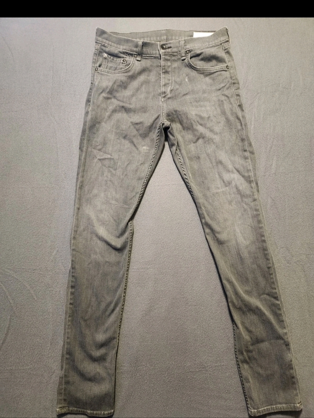 Rag & Bone Jeans Size 31 Silver Straight Leg Fit 3 Athletic Button Fly